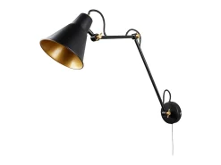 Searchlight Justerbar 1 ljus inomhus stor vgglampa svart, guld, E27