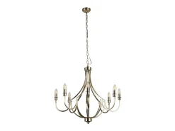 Searchlight Lodge Colgante de 8 luces de metal plateado satinado