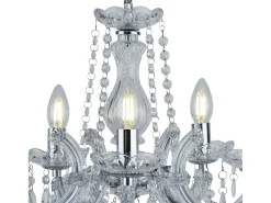Searchlight Marie Therese 5 ljus kristallkrona kromfinish, E14