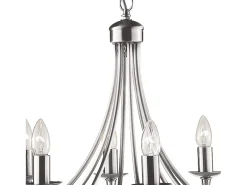 Searchlight Maypole 8 ljus ljuskrona satin silver finish, E14
