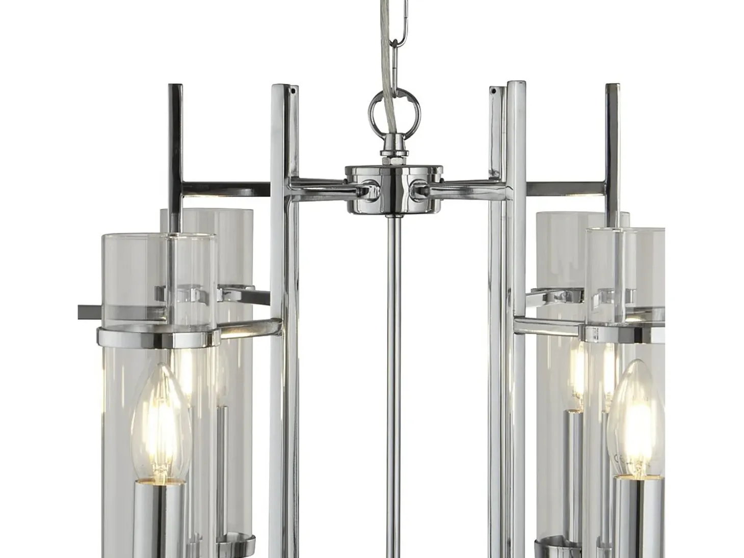 Searchlight Milo 6 Ltt takhnge med flera armar krom, glas sex, E14