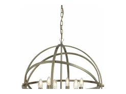 Searchlight Orbit 6 ljus sfrisk bur takhnge Antik mssing, E14