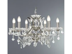 Searchlight Paris 6 ljus ljuskrona satin silverfinish, E14