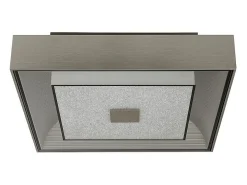 Searchlight RheaLED Square Flush Light Silver, Crystal Sand 3000K