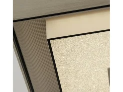 Searchlight RheaLED Square Flush Light Silver, Crystal Sand 3000K