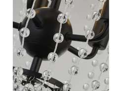 Searchlight Shower5 ljus hänge, svart finish, metall, klar kristall