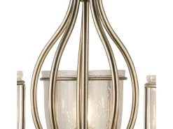 Searchlight Silhouette 5 ljus takhnge med flera armar i antik mssing med skrmar av frglas, E14