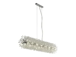 Searchlight Sunburst Colgante de barra de 16 luces cromado, cuentas de vidrio