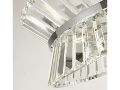 Searchlight Uptown Colgante de 7 luces/semi, cromado empotrado, cristal transparente