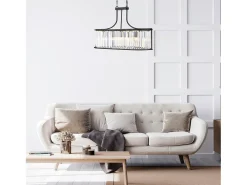 Searchlight Victoria 5 Light Bar Pendel Matt Svart, med glas, E27
