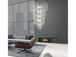 Searchlight Waterfall 13 ljus kristallkrona kromfinish, E14