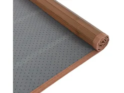Senad Alfombra rectangular bambú marrón 80x200 cm
