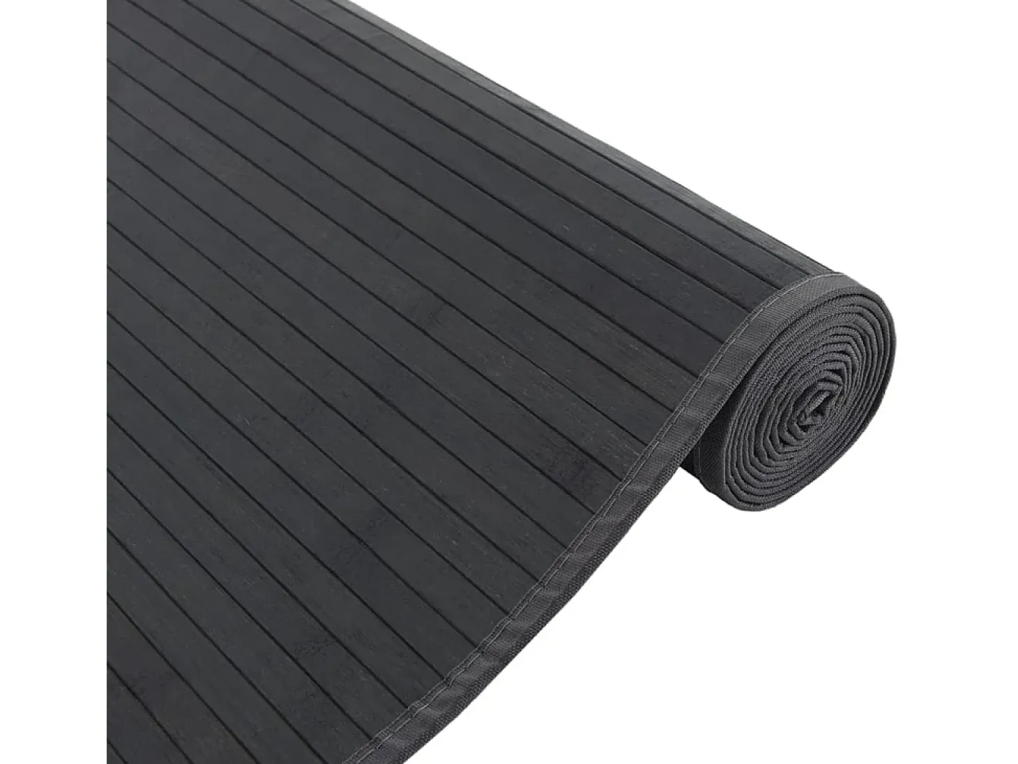 Senad Alfombra rectangular bambú negro 80x300 cm