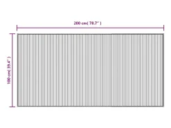 Senad Alfombra rectangular bambú color natural claro 100x200 cm