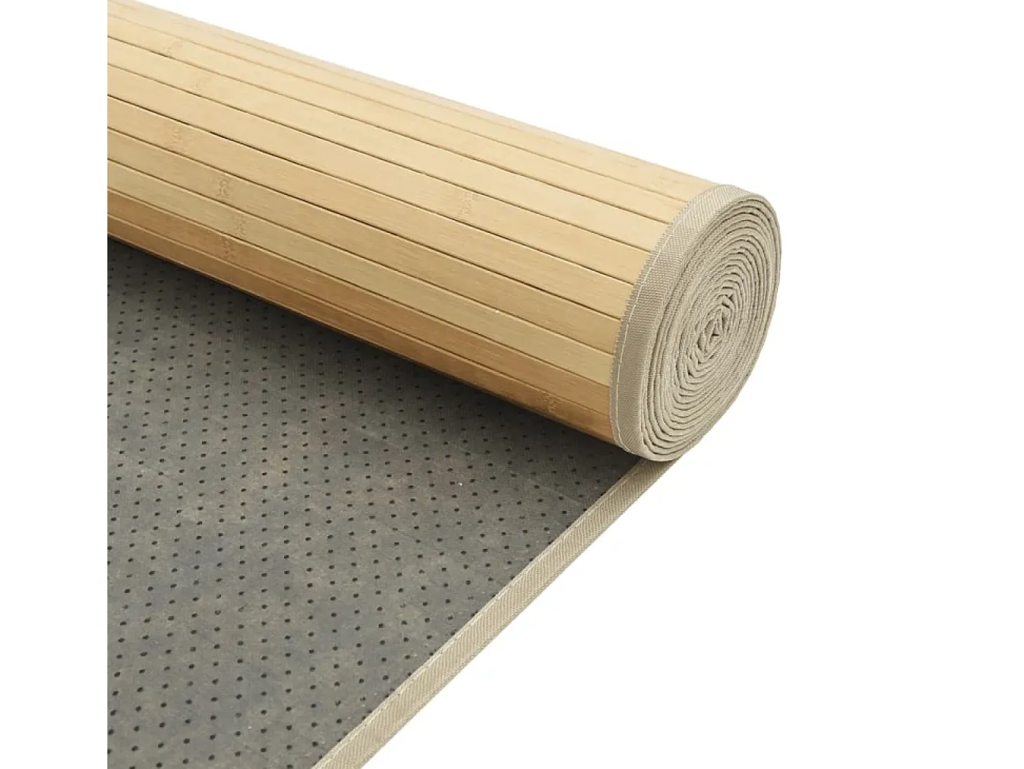 Senad Alfombra rectangular bambú color natural claro 100x200 cm