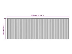 Senad Alfombra rectangular bambú negro 100x300 cm