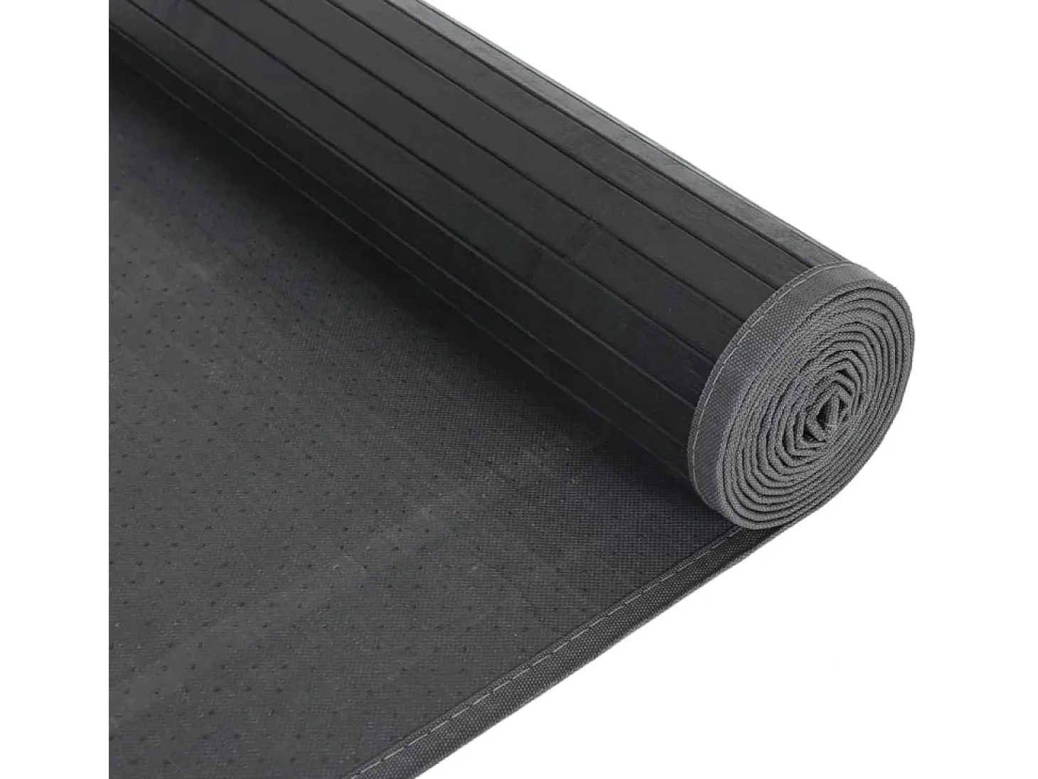 Senad Alfombra rectangular bambú negro 80x400 cm