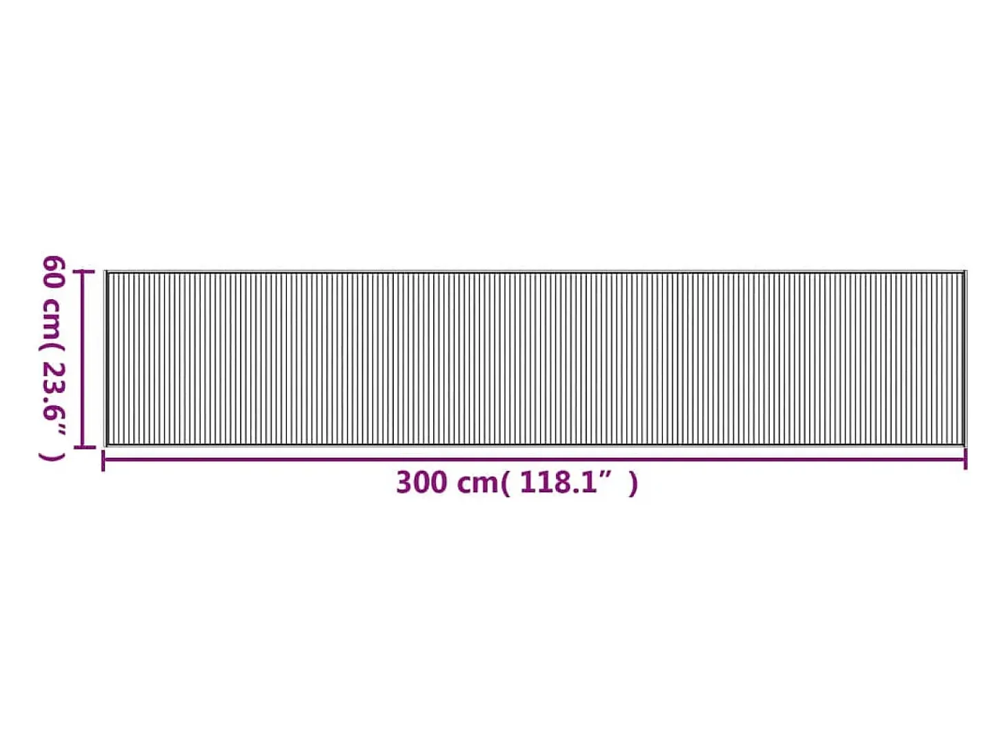 Senad Alfombra rectangular bambú marrón 60x300 cm