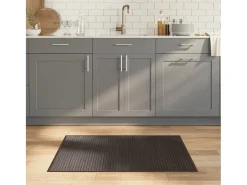 Senad Alfombra rectangular bambú marrón oscuro 70x100 cm