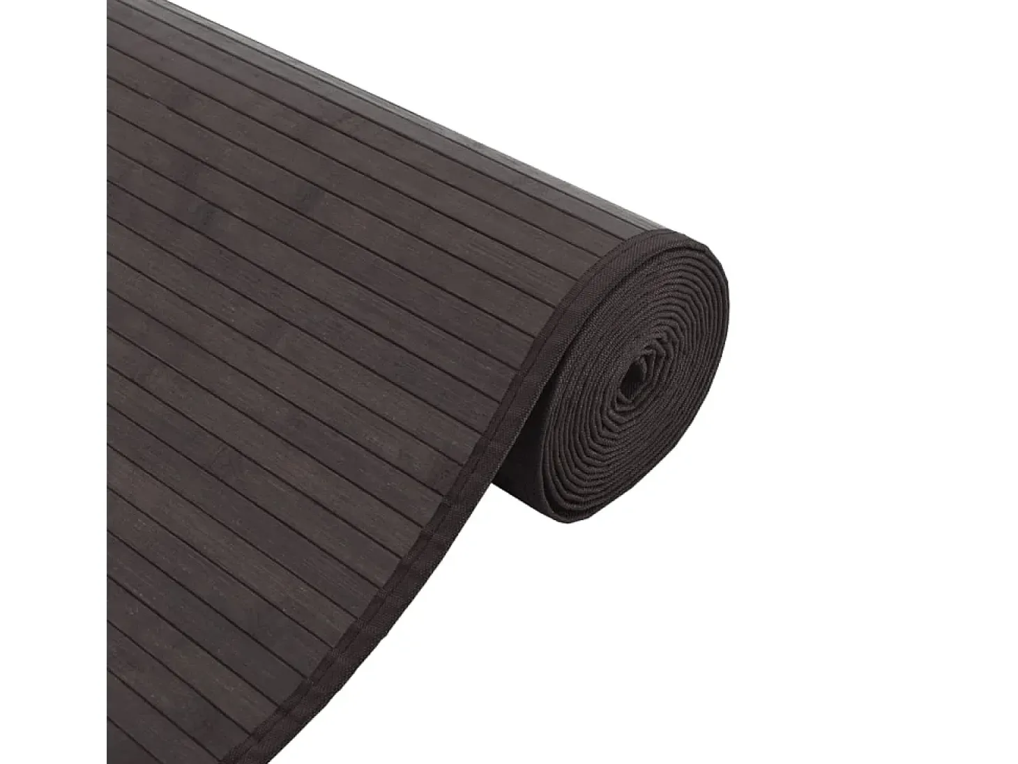 Senad Alfombra rectangular bambú marrón oscuro 100x400 cm