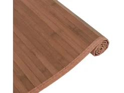 Senad Alfombra rectangular bambú marrón 80x100 cm