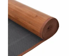 Senad Alfombra rectangular bambú marrón 70x200 cm