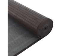Senad Alfombra rectangular bambú marrón oscuro 100x300 cm