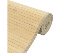 Senad Alfombra rectangular bambú color natural claro 70x300 cm