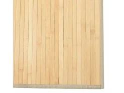 Senad Alfombra rectangular bambú color natural claro 80x200 cm