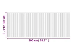Senad Alfombra rectangular bambú color natural claro 80x200 cm