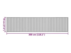 Senad Alfombra rectangular bambú negro 70x300 cm