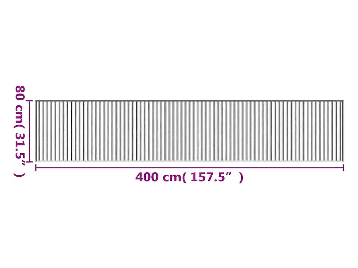 Senad Alfombra rectangular bambú marrón 80x400 cm