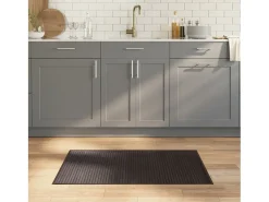Senad Alfombra rectangular bambú marrón oscuro 60x100 cm
