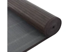 Senad Alfombra rectangular bambú marrón oscuro 80x100 cm