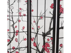 Separador de ambiente con pantalla 220x179x2 cm negro Shoji