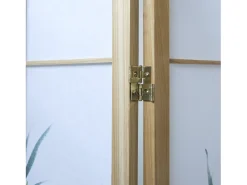 Separador de ambiente 176x2.2x175 cm madera blanca patrón de bambú