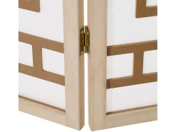 Separador de ambiente 170x120x2.0 cm Natural/Blanco/Marrón Shoji de 3 paneles