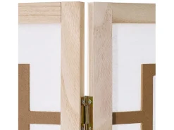 Separador de ambiente 170x120x2.0 cm Natural/Blanco/Marrón Shoji de 3 paneles