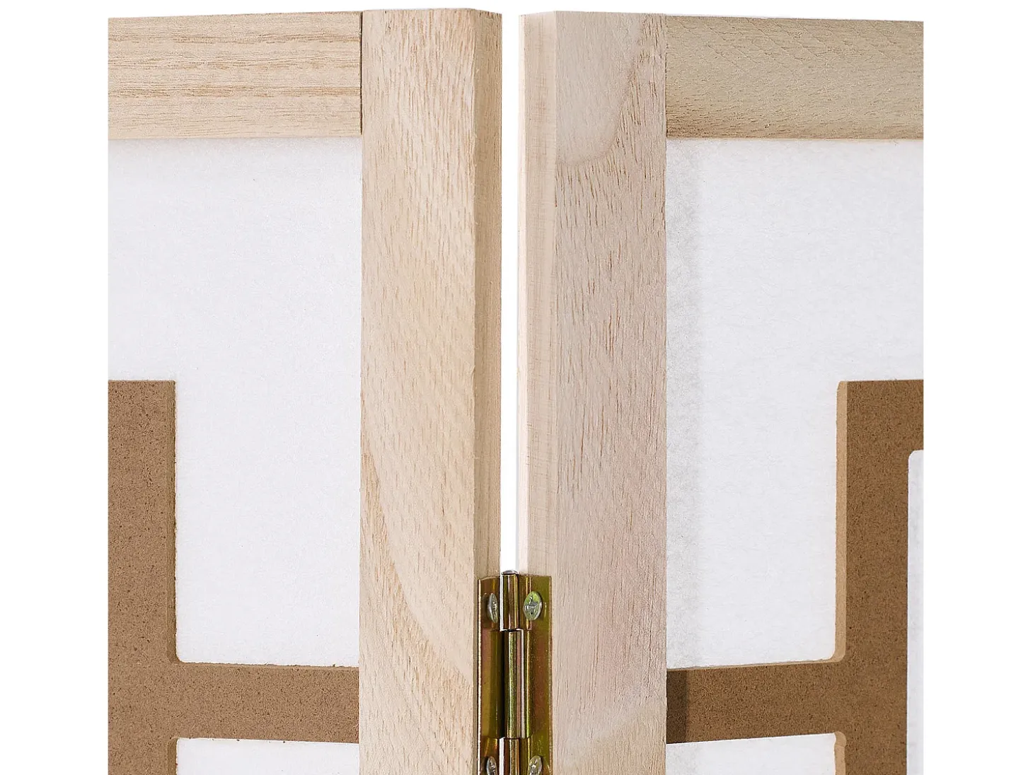 Separador de ambiente 170x120x2.0 cm Natural/Blanco/Marrón Shoji de 3 paneles