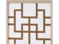 Separador de ambiente 170x120x2.0 cm Natural/Blanco/Marrón Shoji de 3 paneles