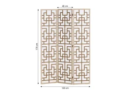 Separador de ambiente 170x120x2.0 cm Natural/Blanco/Marrón Shoji de 3 paneles