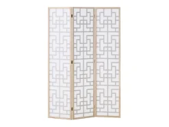 Separador de ambiente 170x120x2.0 cm Natural/Blanco/Marrón Shoji de 3 paneles