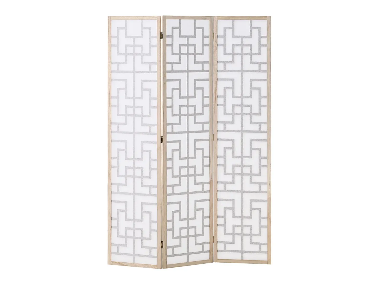 Separador de ambiente 170x120x2.0 cm Natural/Blanco/Marrón Shoji de 3 paneles