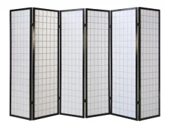 Separador de ambiente 264x175x2.2 cm negro Shoji