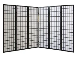 Separador de ambiente 264x175x2.2 cm negro Shoji