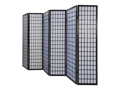 Separador de ambiente 264x175x2.2 cm negro Shoji