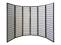 Separador de ambiente 264x175x2.2 cm negro Shoji