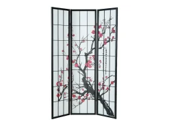 Separador de ambiente 179x132x2 cm negro Shoji