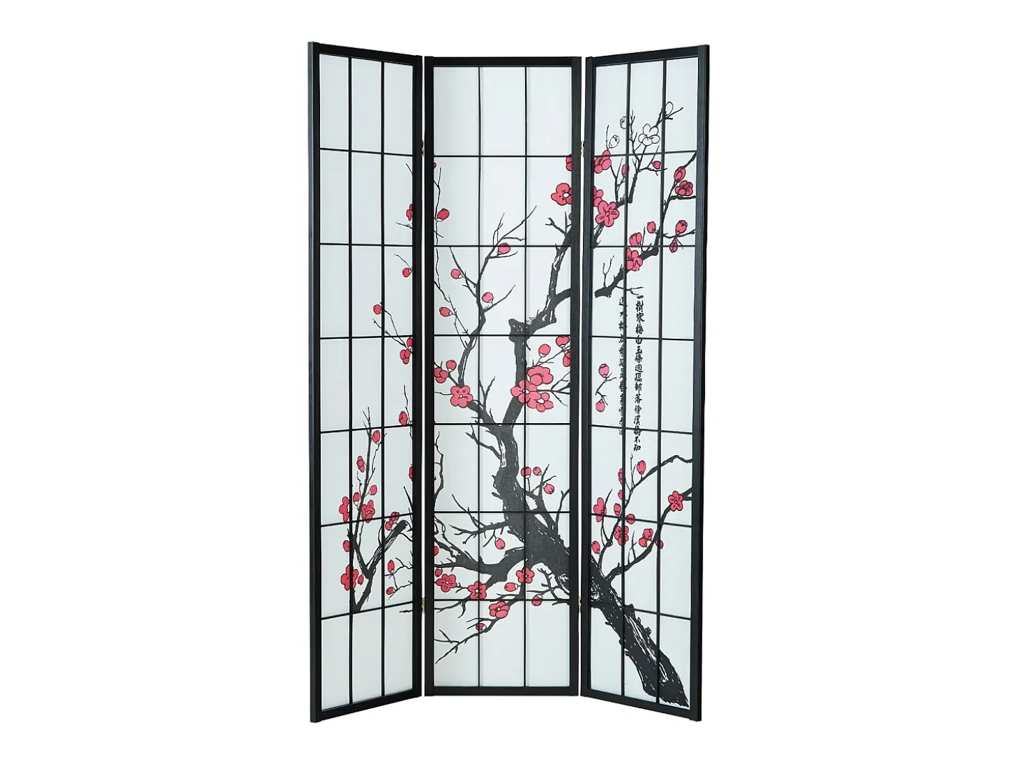 Separador de ambiente 179x132x2 cm negro Shoji