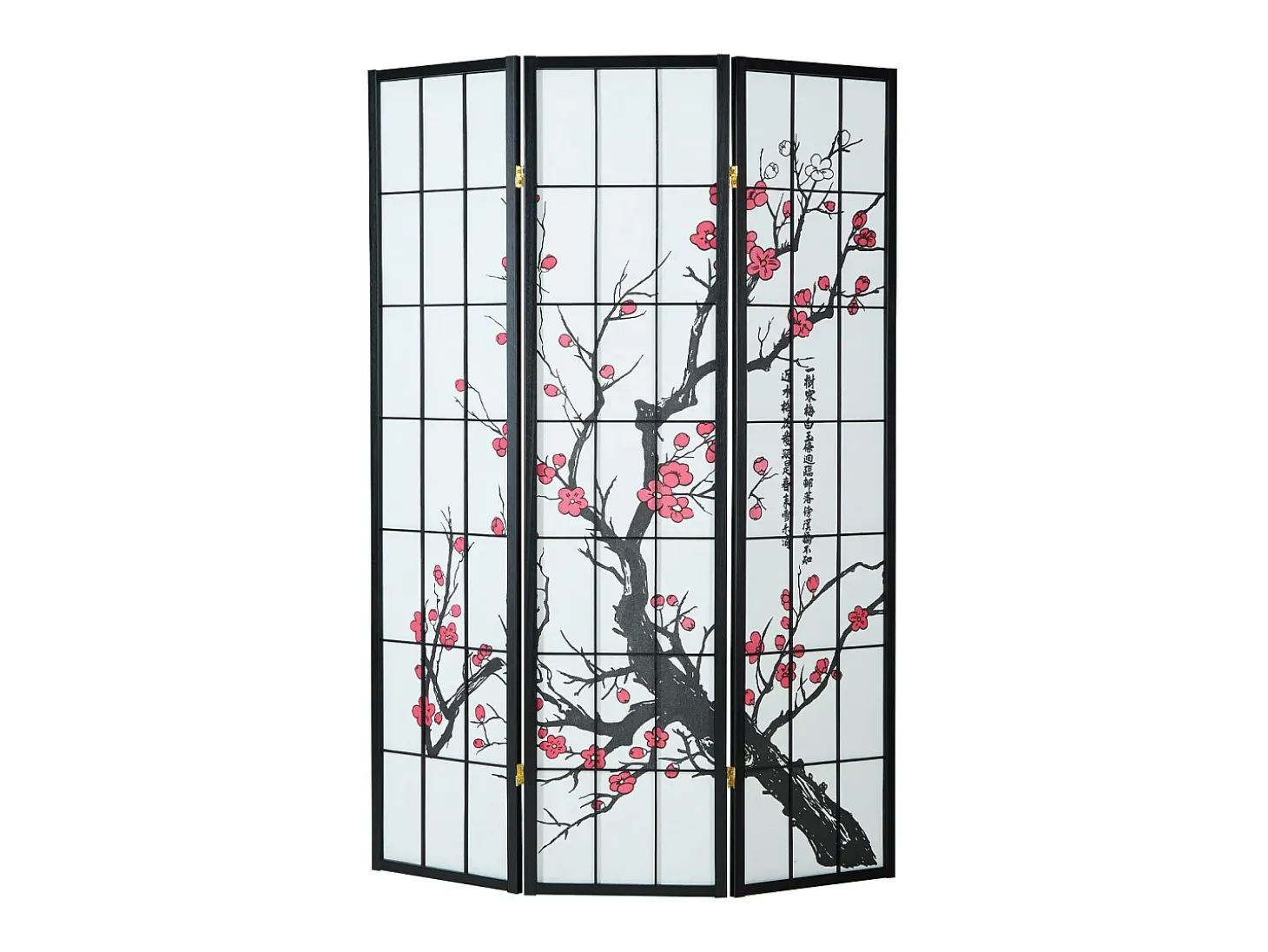 Separador de ambiente 179x132x2 cm negro Shoji